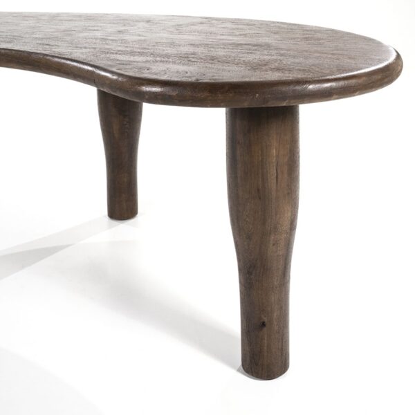 table originale en bois forme arrondie vague ondulée design meuble moderne design bois&deco nord hauts de france