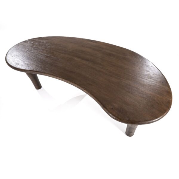 table à manger cusine bois marron forme arrondie design original