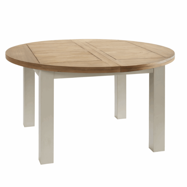 Table ronde en chêne massif fabriquée par les Ateliers de Langres en France