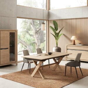 Salle à manger meubles NATURA bois massif chêne et naturel clair