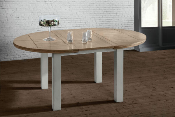 table ronde avec allonges bois massif français