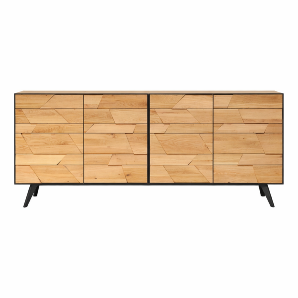 Bahut CAPLA en chêne massif et pieds en metal noir. Deux dimensions au choix