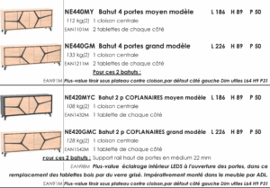 Collection NEO - En chêne massif et fabriqué en France par les Ateliers de Langres / Enfilades