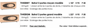 Liste des meubles disponibles dans la collection THALES, fabriquée en France par les Ateliers de Langres