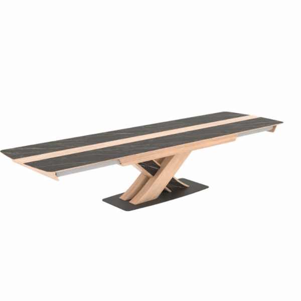 Salle à manger THALES fabriquée en France et en chêne massif et céramique par les Ateliers de Langres