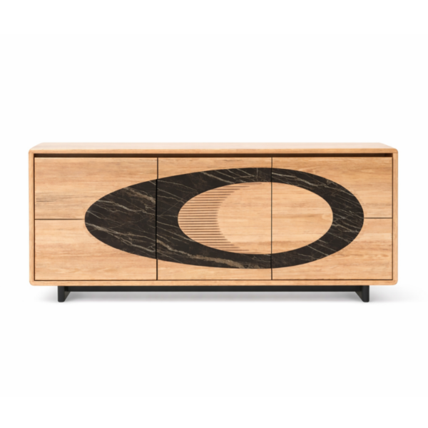 Enfilade en chêne massif fabriqué par les Ateliers de Langres en chêne Massif et céramique